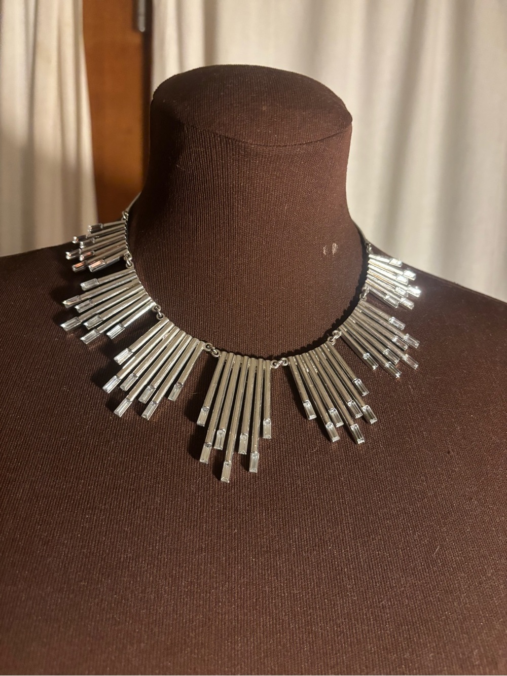 JLo Silver  Tone Bib Necklace